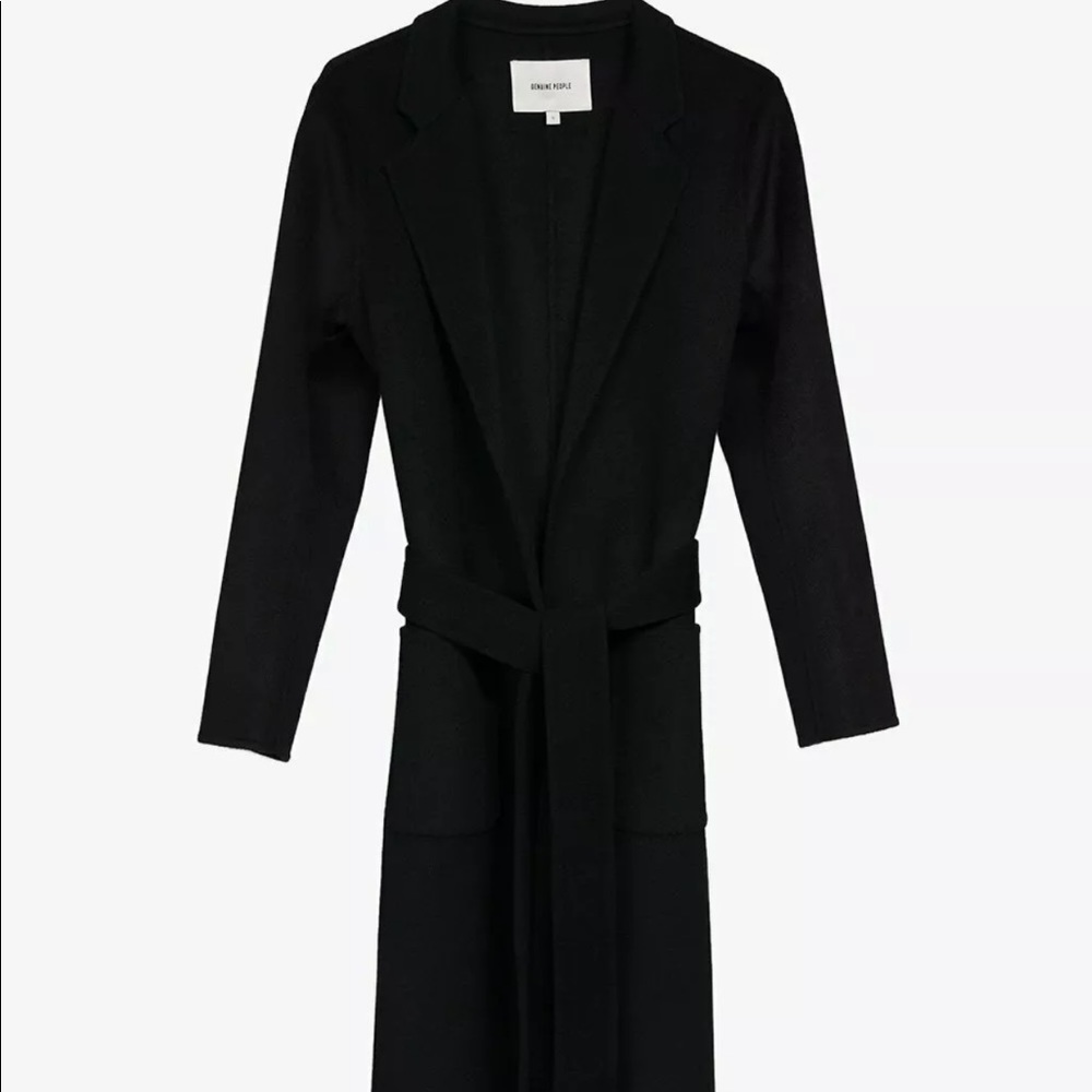 Genuine People trench Wool Cashmere Coat Black S